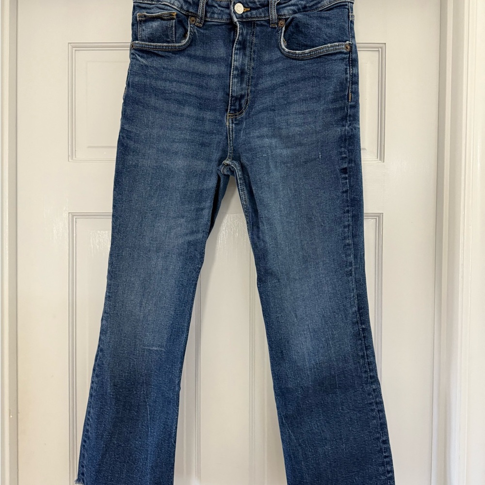 Cropped Kick Flare Jeans